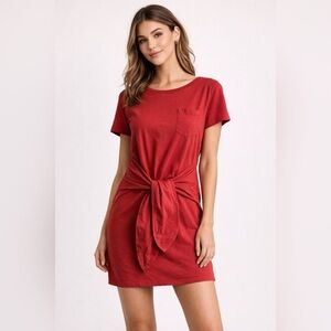 Rebecca Minkoff Orange Tie-Front Mini Dress Sz M